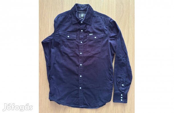 S G-Star Raw 3301 Slim Shirt Kordbársony Sötétkék Férfi Ing