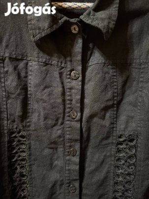 S/M-es fekete, fonatos díszítésű női mellény