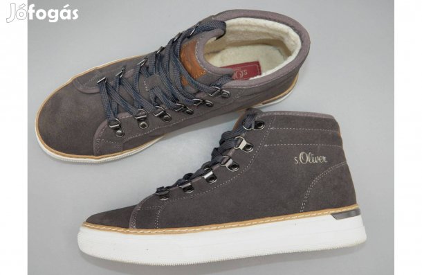 S.Oliver bundás bélésű velúrbőr bakancs, 38 -as