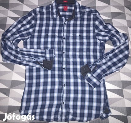 S. Oliver M 'kockás' zsebes eredeti ffi hosszú ujjú ing