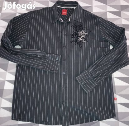 S. Oliver XL (hímzett) csíkozott ffi hosszú ujjú ing