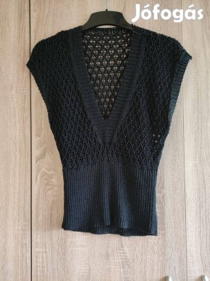 S-es fekete csillogó női mellény