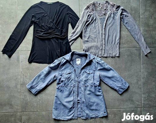 S-es használt állapotú női felső, kardigán és ing csomag