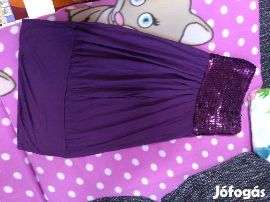 S/m lila csillogos ruha (3x viselt)