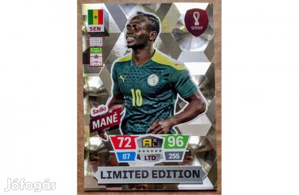 Sadio Mané Szenegál Limited focis kártya Panini World Cup Qatar 2022