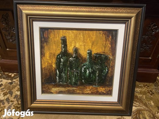 Sági Magdolna Üvegek a pincében festmény