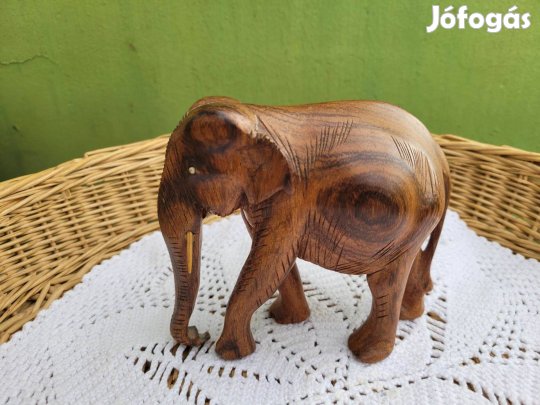Sahya Dale fából készült elefántszobor - kézzel készített - hangagyöké