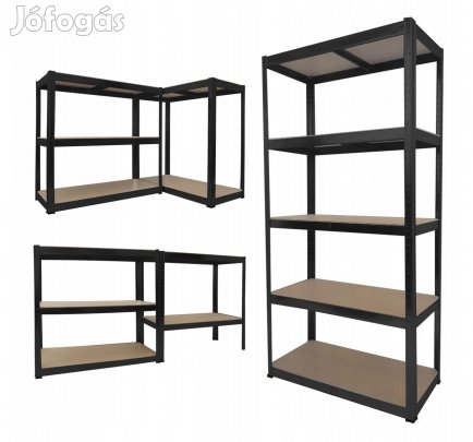 Salgó polc, 5 szintes 180x90x40cm, fekete