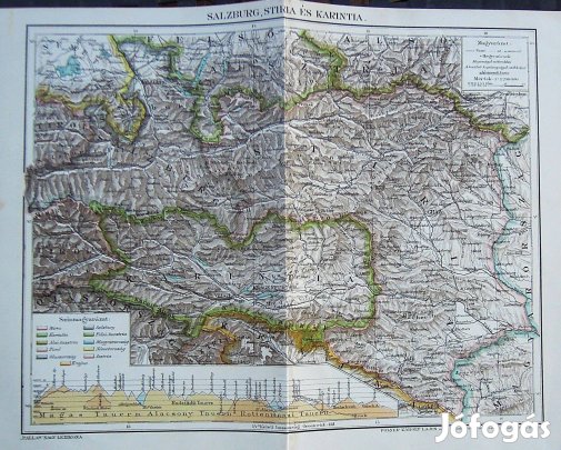 Salzburg Stiria Karintia régi Pallas térkép