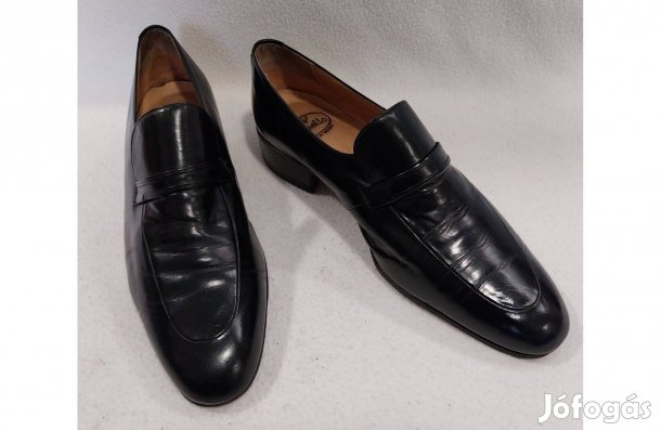 Saméllo férfi félcipő: 44, elegáns loafer, fekete, bőr