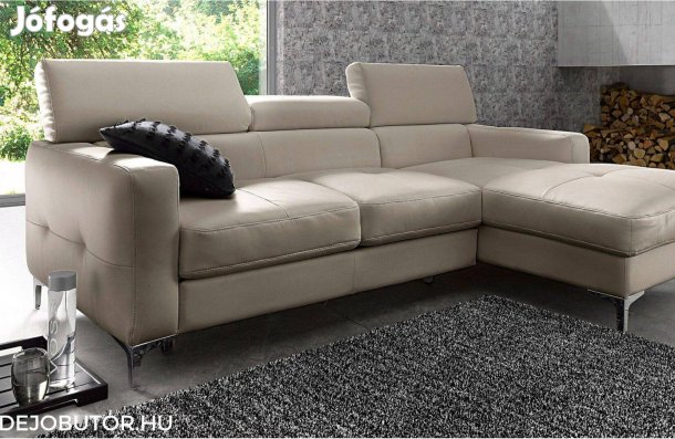 Sammy grey valódi bőr kanapé ülőgarnitúra 225x160 cm ágyazható
