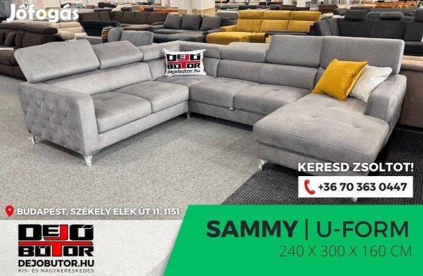 Sammy kanapé ülőgarnitúra 160x306x240 cm ágyazható ualak grey