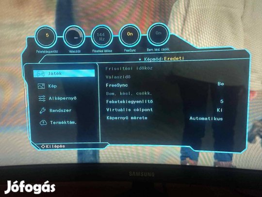 Samsung 1440P ívelt 144hz monitor eladó