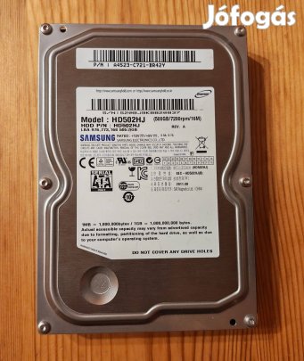 Samsung 3,5" 500Gb Hdd hibátlan tesztelt
