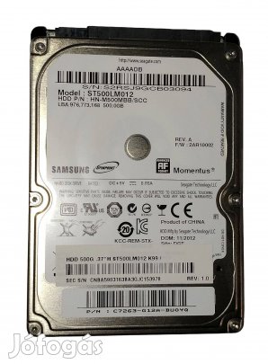 Samsung 500GB laptop / notebook HDD merevlemez SATA 2.5" 100/100 #3094
