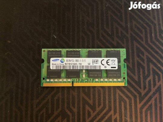 Samsung 8GB DDR3 Notebook Sodimm Memória, 8GB 1600MHz 2RX8 PC3L-12800S