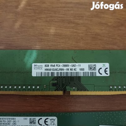 Samsung 8gb ddr4 1Rx8 2400MHz PC4-2400T (Több db is)