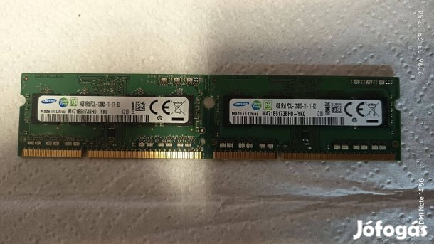 Samsung DDR3 RAM 2X4GB laptopba