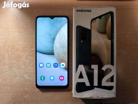 Samsung Galaxy A12 Dual Független Újszerű Kék Garis !