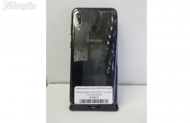 Samsung Galaxy A20e 32GB Független Jótállással - Fekete