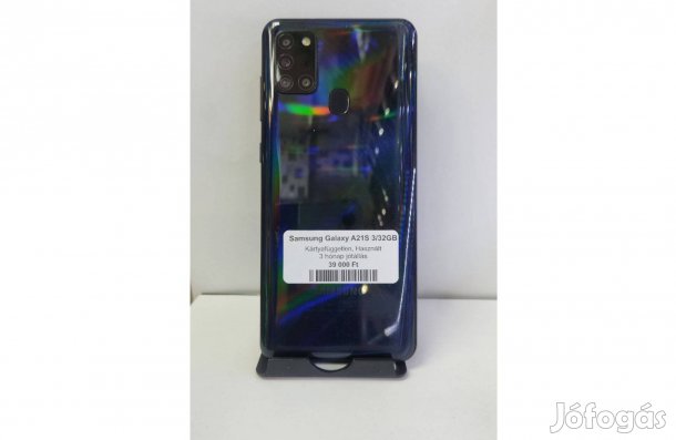 Samsung Galaxy A21s 32GB Független Jótállással - fekete