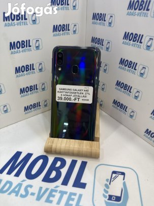Samsung Galaxy A40 Kártyafüggetlen 64 GB 4 GB Ram, 12 hó garancia
