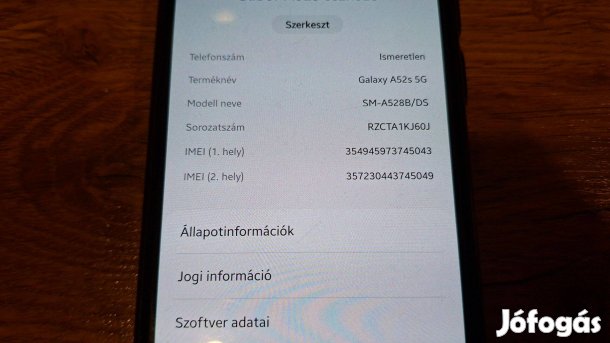 Samsung Galaxy A52s 5G awesome mint eladó