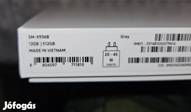 Samsung Galaxy Tab S11 Ultra tablet 14.6", 12GB RAM, 512GB, 5G, Szürke