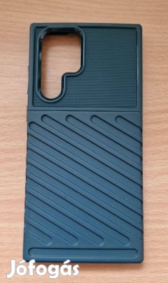 Samsung S22 Ultra zöld / fekete színű Thunderbolt ütésálló tok
