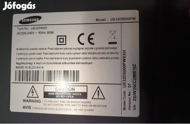 Samsung UE32D5000 LED tv alkatrésznek,main elkelt! UE32D5000PW