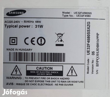 Samsung UE32F4580SS LED tv tápegység panel UE32F4580