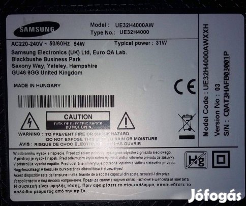 Samsung UE32H4000AW LED tv tápegység eladó
