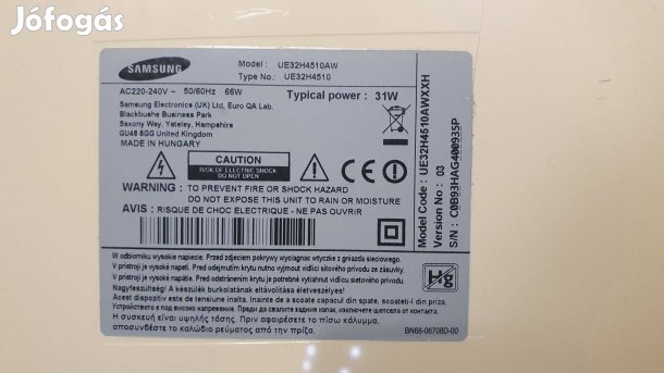 Samsung UE32H4510AW LED tv tápegység eladó