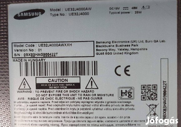 Samsung UE32J4000 LED LCD tv hibás törött alkatrésznek