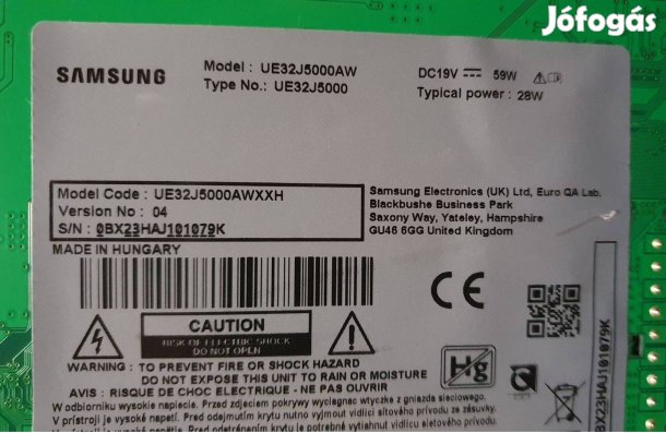Samsung UE32J5000AW LED LCD tv panelek UE32J5000