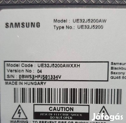 Samsung UE32J5200 LED LCD tv hibás törött alkatrésznek UE32J5200AW