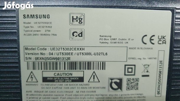 Samsung UE32T5302CE LED tv hibás törött alkatrésznek UE32T5302