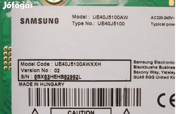 Samsung UE40J5100AW LED LCD tv panelek UE40J5100 Tcon elkelt