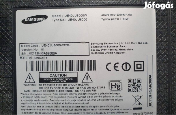 Samsung UE40JU6000W LED LCD tv táp és tcon UE40JU6000 eladó