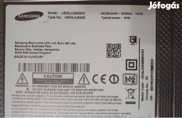 Samsung UE40JU6400W LED tv panelek alkatrésznek UE40JU6400