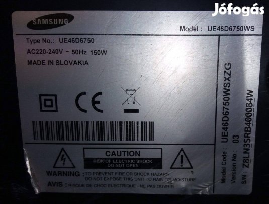 Samsung UE46D6750 LED LCD tápegység BN44-00427A eladó