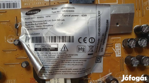 Samsung UE48H6500 Smart LED tv táp és mainboard UE48H6200