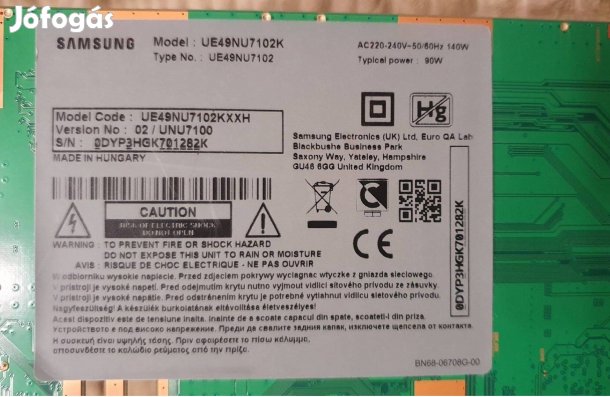 Samsung UE49NU7102K UHD LED tv main board alkatrésznek,táp elkelt 21 9