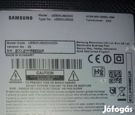 Samsung UE50KU6000 UHD 4K LED tv háttér világítás,panelek elkeltek