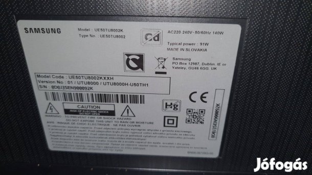 Samsung UE50TU8002K 4K UHD LED tv mainboard V01 2!