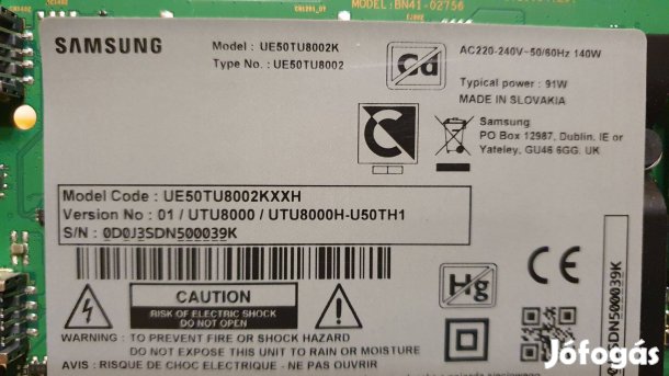 Samsung UE50TU8002K V.01 4K UHD LED tv panelek alkatrésznek
