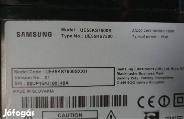 Samsung UE55KS7500S LED LCD tv hibás törött alkatrésznek UE55KS7500