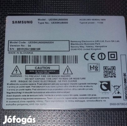 Samsung UE55KU6000 LED Tv háttér világítás alkatrésznek eladó