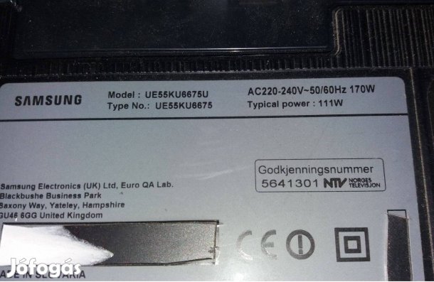 Samsung UE55KU6675U LED tv panelek alkatrésznek UE55KU6675