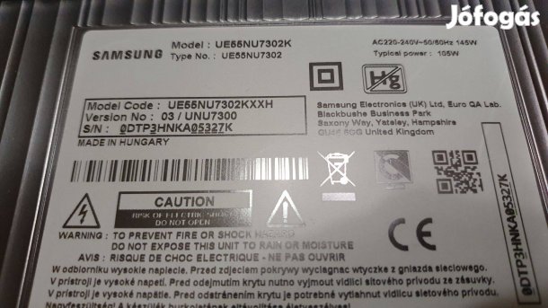Samsung UE55NU7302K LED LCD tv hibás,törött alkatrésznek eladó